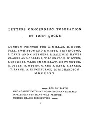 Cover of: Letters concerning toleration