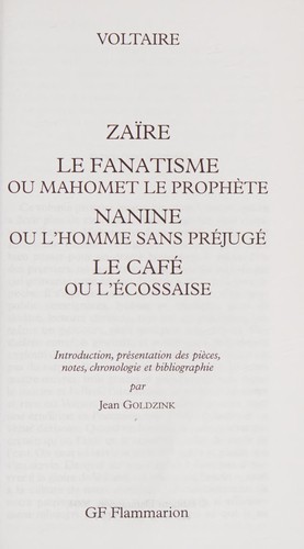 Zaïre by Voltaire