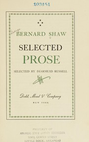 Cover of: Selected prose: selected by Diarmuid Russell.