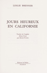 Cover of: Jours heureux en Californie