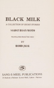 Cover of: Black milk: a collection of short stories