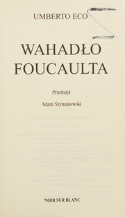 Cover of: Wahadło Foucaulta by Umberto Eco