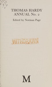 Cover of: Hardy, Thomas, Annual (Macmillan Literary Annuals) by Norman Page