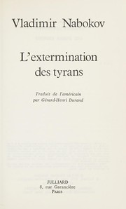 Cover of: L extermination des tyrans by Vladimir Nabokov