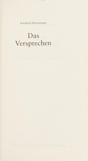 Cover of: Das Versprechen by Friedrich Dürrenmatt