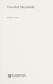 Cover of: Vsevolod Meyerhold by Leach, Robert