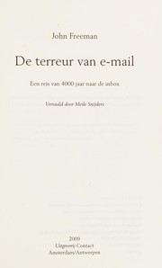 Cover of: De terreur van e-mail by John Freeman