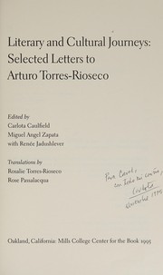 Cover of: Literary and Cultural Journies: Selected Letters to Arturo Torres-Rioseco