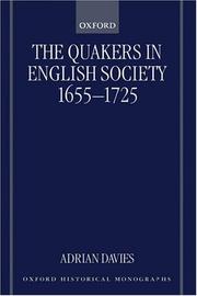 Cover of: The Quakers in English Society, 1655-1725 (Oxford Historical Monographs)