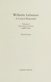 Cover of: Wilhelm Lehmann: a critical biography