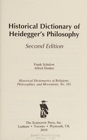 Cover of: Historical dictionary of Heidegger's philosophy.