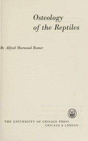 Cover of: Osteology of the Reptiles by Alfred Sherwood Romer