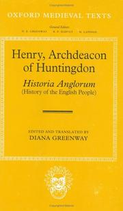 Cover of: Henry, Archdeacon of Huntington: Historia Anglorum by Henry Archdeacon of Huntingdon, Diana Greenway