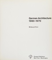 Cover of: German architecture: 1960-1970.