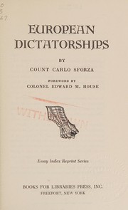 Cover of: European dictatorships.