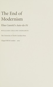 Cover of: The end of modernism