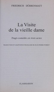 Cover of: La visite de la vieille dame by Friedrich Dürrenmatt