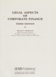 Cover of: Legal aspects of corporate finance