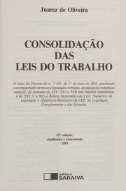 Cover of: Consolidação das leis do trabalho