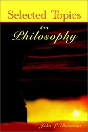 Cover of: Selected Topics in Philosophy