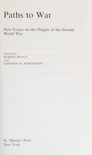 Cover of: Paths to war: new essays on the origins of the Second World War