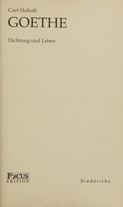 Cover of: Goethe by Curt Hohoff