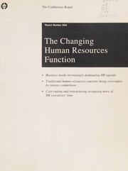 Cover of: The changing human resources function.