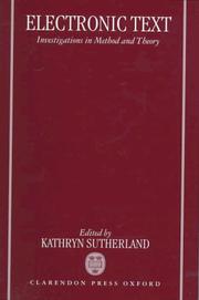 Cover of: Electronic text by edited by Kathryn Sutherland.