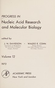 Cover of: Progress in Nucleic Acid Research and Molecular Biology