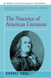 Cover of: The Nascence of American Literature