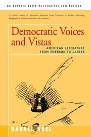 Cover of: Democratic Voices and Vistas: American Literature from Emerson to Lanier