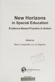 Cover of: New horizons in special education: evidence-based practice in action