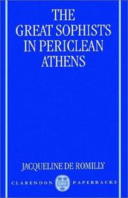 Cover of: The Great Sophists in Periclean Athens by Jacqueline de Romilly