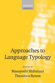 Cover of: Approaches to Language Typology