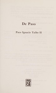 Cover of: De paso by Paco Ignacio Taibo II