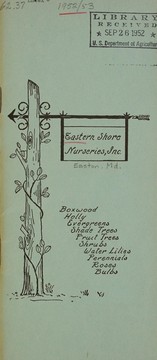 Cover of: Price list, fall 1952 - spring 1953 by Eastern Shore Nurseries
