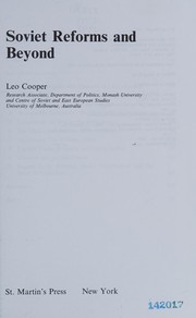 Cover of: Soviet reforms and beyond by Cooper, Leo