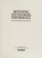Cover of: Motivating and Managing Performance