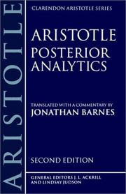 Cover of: Posterior Analytics by Jonathan Barnes, Aristotle