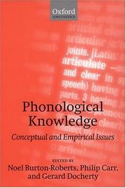 Cover of: Phonological Knowledge by 
