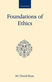 Cover of: Foundations of ethics: the Gifford lectures delivered in the University of Aberdeen, 1935-6