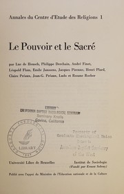 Cover of: Le Pouvoir et le sacré
