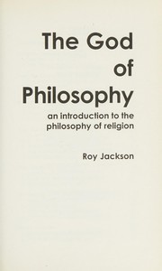 Cover of: The God of Philosophy by Roy Jackson