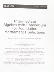 Cover of: Intermediate algebra by 