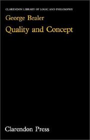 Cover of: Quality and concept