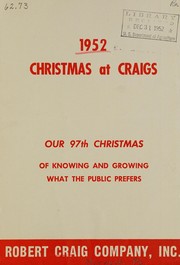 Cover of: 1952 Christmas at Craigs by Robert Craig Company