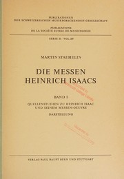 Cover of: Die Messen Heinrich Isaacs