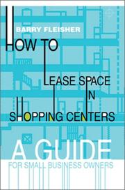 Cover of: How to Lease Space in Shopping Centers | Barry Fleisher