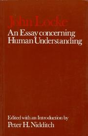 Cover of: An essay concerning human understanding by John Locke