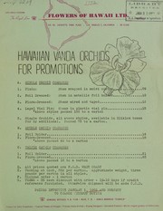 Cover of: Hawaiian vanda orchids for promotions